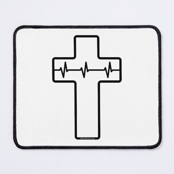 Item preview, Cross of Jesus Heartbeat (black) designed and sold by GiborDesign.