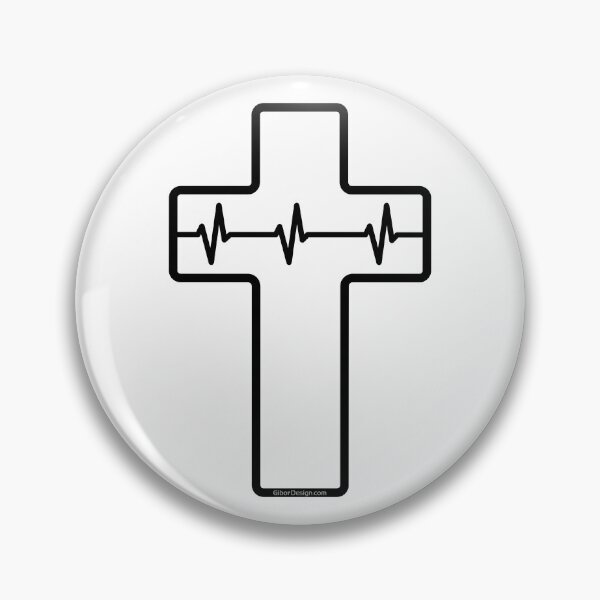 Item preview, Cross of Jesus Heartbeat (black) designed and sold by GiborDesign.