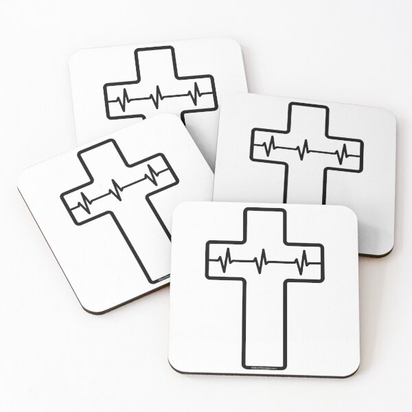 Item preview, Cross of Jesus Heartbeat (black) designed and sold by GiborDesign.