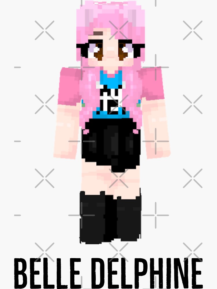 Belle Delphine minecraft  Sticker for Sale by bestizeyy