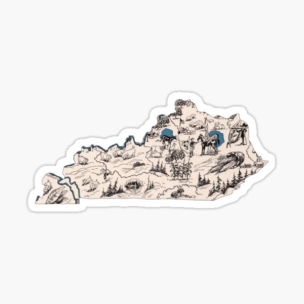 Kentucky Vintage Picture Map Sticker