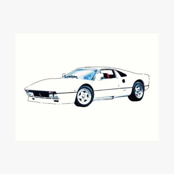 white ferrari Art Print