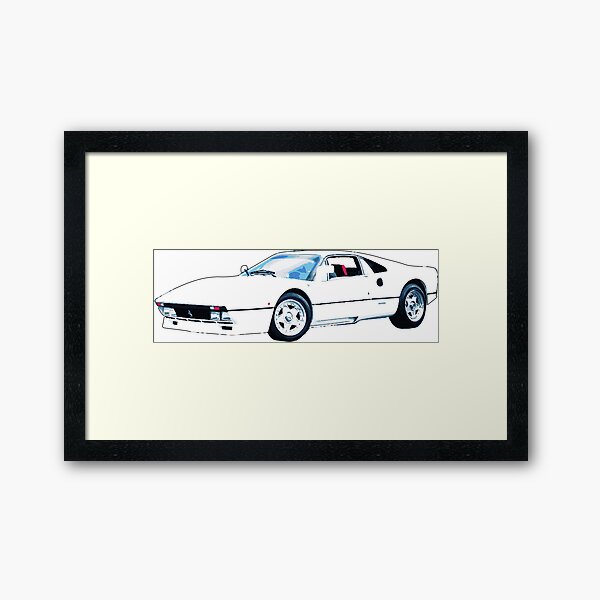 white ferrari Framed Art Print