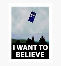 "I Want To Believe" Police Public Call Box version. Photographic Print