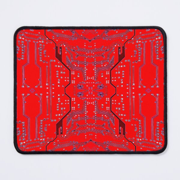 Item preview, Red circuit board symmetrical pattern as abstract technology background. designed and sold by IaroslavB.