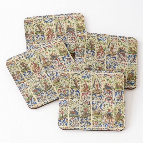 Item preview, WEIRD MEDIEVAL BESTIARY, ANGEL,DEVIL ,DRAGON ,FANTASTIC ANIMALS IN FLORAL SWIRLS designed and sold by BulganLumini.