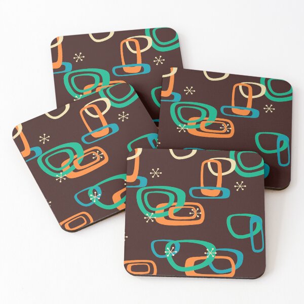 Item preview, MCM Interlocked Shapes on Brown designed and sold by LisWilliams.
