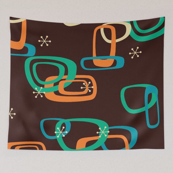 Item preview, MCM Interlocked Shapes on Brown designed and sold by LisWilliams.