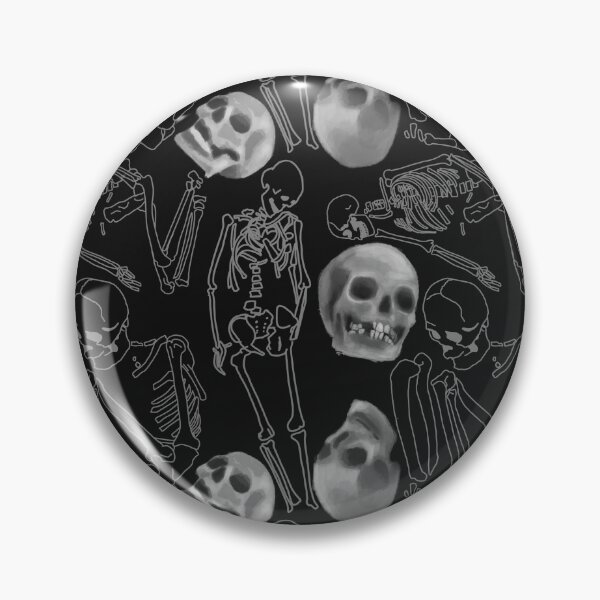 Item preview, Skelton and Skull pattern on black designed and sold by Aisling Tierney.