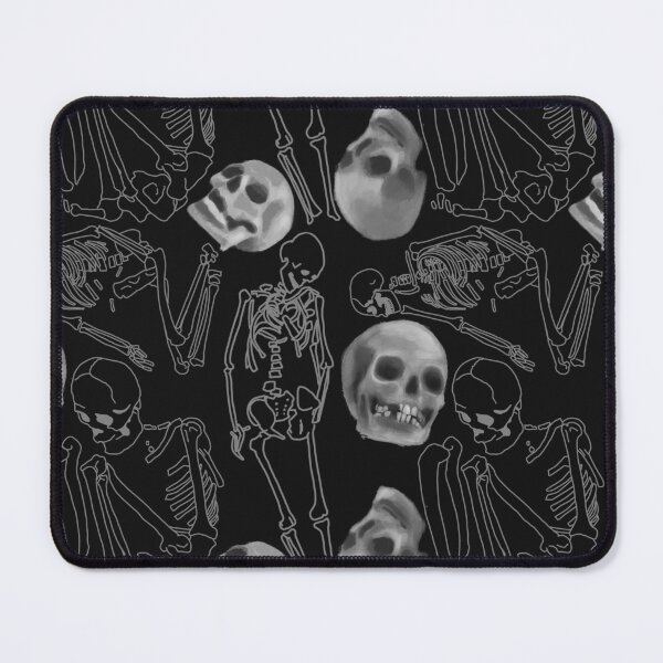 Item preview, Skelton and Skull pattern on black designed and sold by Aisling Tierney.