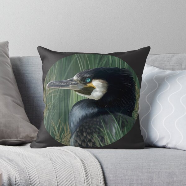 Great Cormorant Throw Pillow