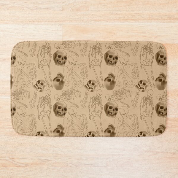 Item preview, Skelton and Skull pattern on tan designed and sold by Aisling Tierney.