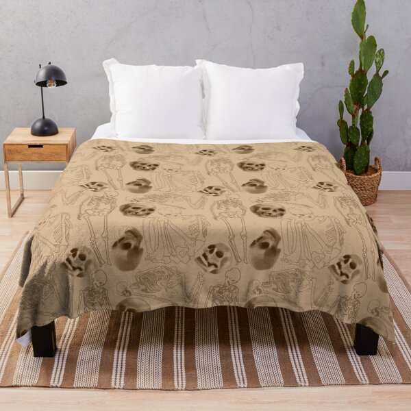 Item preview, Skelton and Skull pattern on tan designed and sold by Aisling Tierney.