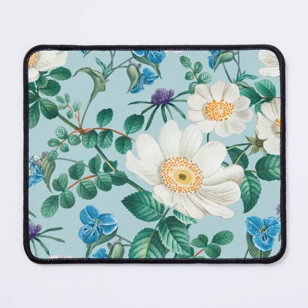Item preview, white floral seamless pattern designed and sold by ReadyArt.