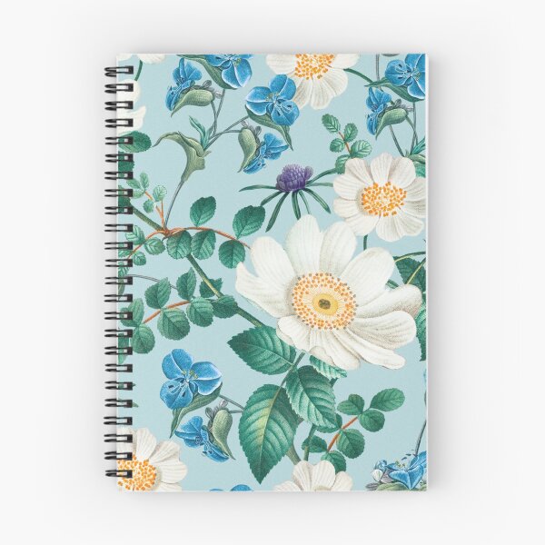 Item preview, white floral seamless pattern designed and sold by ReadyArt.