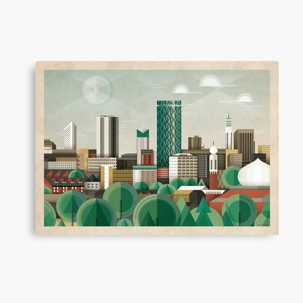 Vista previa del artículo con la obra « El Reino Unido tiene muchos espacios verdes y más parques que cualquier otra ciudad europea. Esta vista está tomada desde Balsall Heath mirando hacia el norte hasta el horizonte de la ciudad.», diseñado y vendido por Brumhaus.