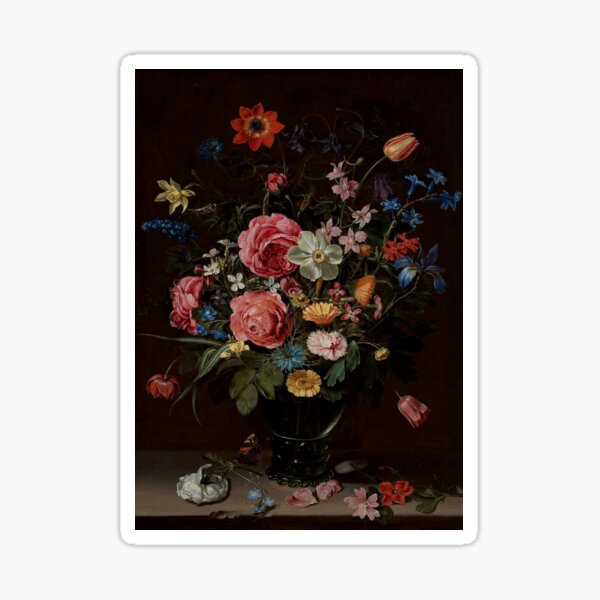 "A Bouquet of Flowers WOMAN ARTIST 1612 Clara Peeters Flemish MET" Sticker for Sale by