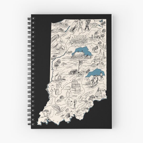 Item preview, Indiana Vintage Picture Map designed and sold by surgedesigns.