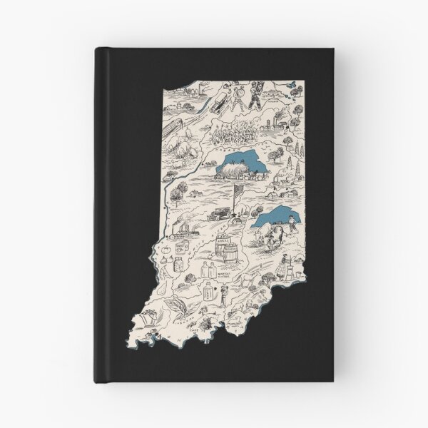 Item preview, Indiana Vintage Picture Map designed and sold by surgedesigns.