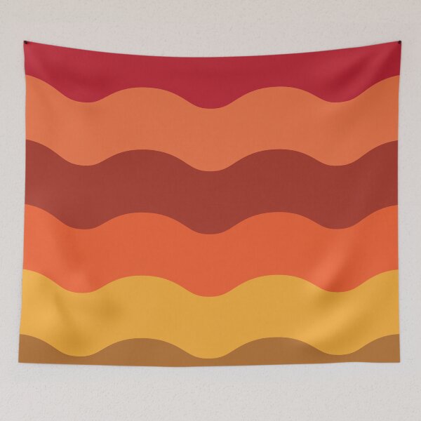 Item preview,  70s retro pattern  red, brown, orange and yellow waves  designed and sold by Yasminepatterns .