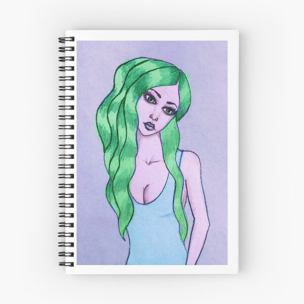 Item preview, wavy hair portrait, purple, green, blue 04/19/17 designed and sold by Shellaqua.