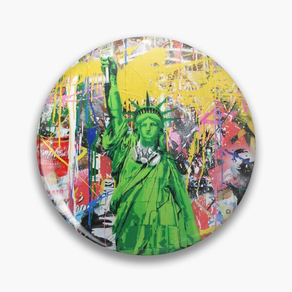 Item preview, Statue Of Liberty Holding Paintbrush Pop Culture Street Art Mashup designed and sold by WE-ARE-BANKSY.