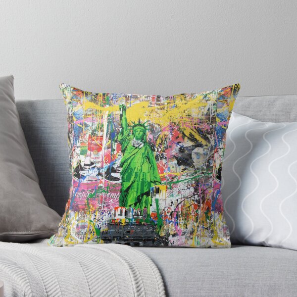 Item preview, Statue Of Liberty Holding Paintbrush Pop Culture Street Art Mashup designed and sold by WE-ARE-BANKSY.