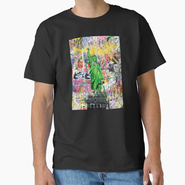 Item preview, Statue Of Liberty Holding Paintbrush Pop Culture Street Art Mashup designed and sold by WE-ARE-BANKSY.