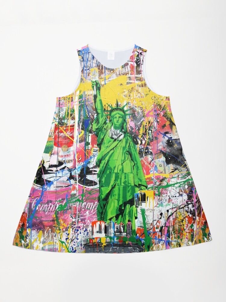 Statue Of Liberty Holding Paintbrush Pop Culture Street Art Mashup" A-Line  Dress for Sale by WE-ARE-BANKSY | Redbubble