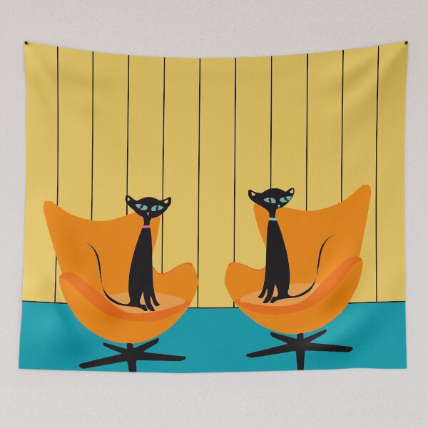 Item preview, Atomic Kitties Perched on Retro Chairs  designed and sold by LisWilliams.