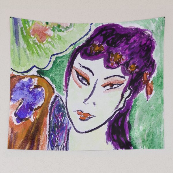 Artikelvorschau, handgemaltes Aquarell Peking-Oper-Schauspielerin entworfen und verkauft von quinnstyle.
