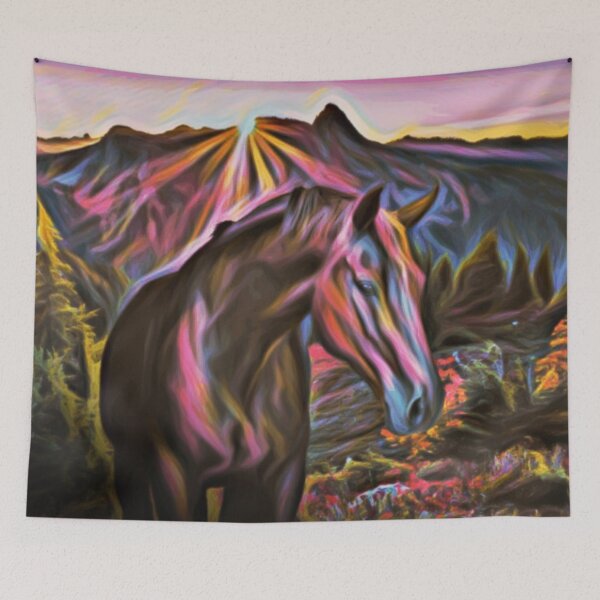 Item preview, Abstract Horse and Mountains at Sunset designed and sold by No1Equestrian.