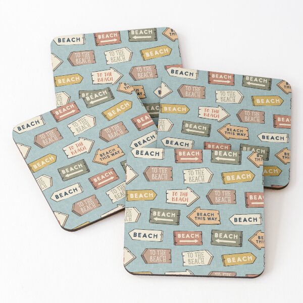 Item preview, To the beach - beach signs - dusty blue designed and sold by littlearrow.