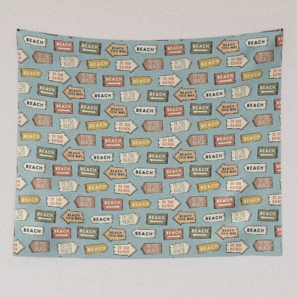 Item preview, To the beach - beach signs - dusty blue designed and sold by littlearrow.