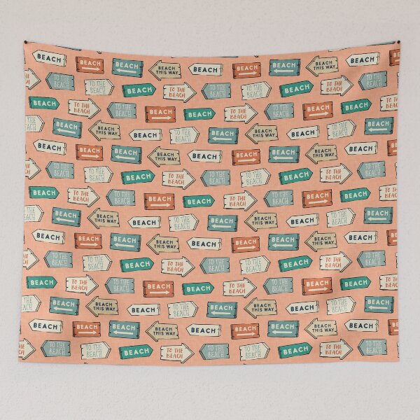 Item preview, To the beach - beach signs - coral designed and sold by littlearrow.
