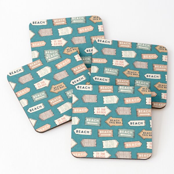 Item preview, To the beach - beach signs - teal designed and sold by littlearrow.
