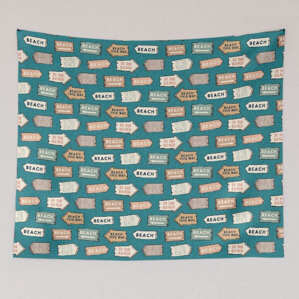 Item preview, To the beach - beach signs - teal designed and sold by littlearrow.