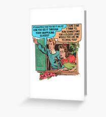 Funny Drawing of Horrible Kids Being Catty Greeting Card