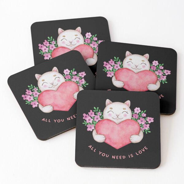 Item preview, All You Need Is Love Cute Cat  designed and sold by Purrty  Dots.