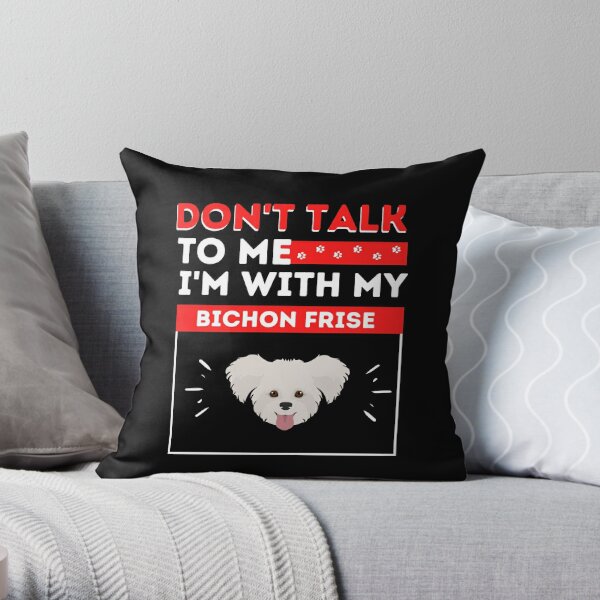 Trucker Dog I Truck Driver Bichon Frise Throw Pillow by Maximus Design