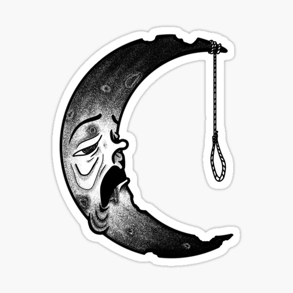 "Sad moon" Sticker for Sale by Alfaaheim Redbubble