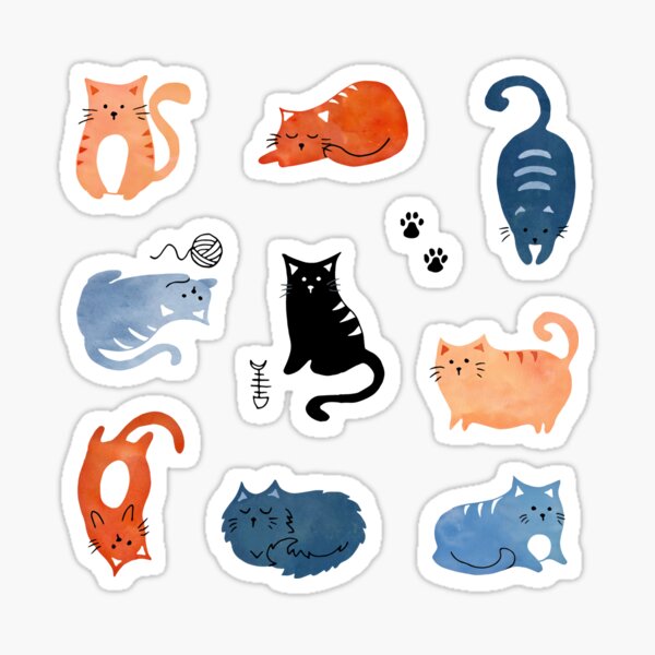 45pcs of Playful Cats Decorative Stickers - Kuru Store