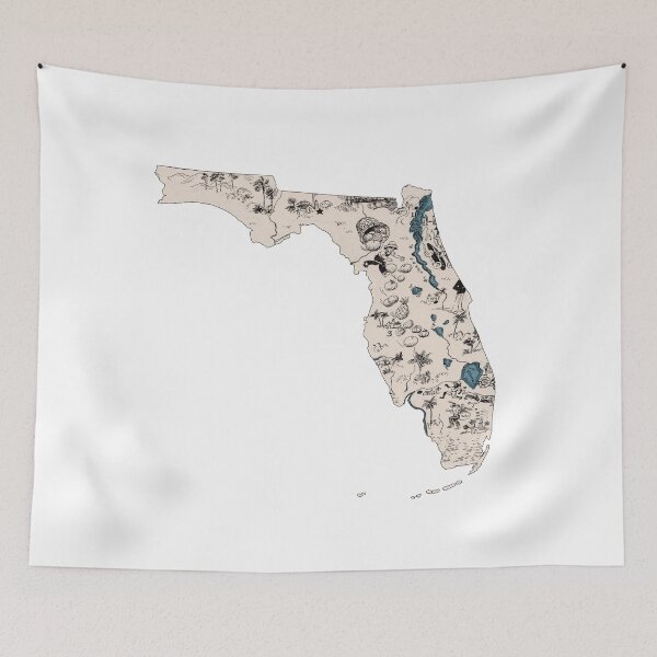 Item preview, Florida Vintage Picture Map designed and sold by surgedesigns.