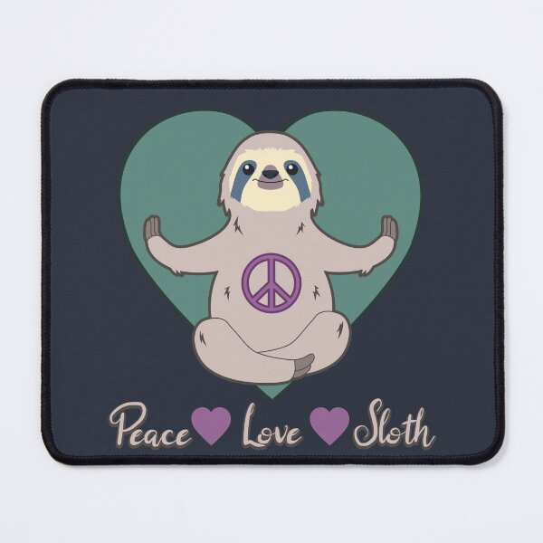 Item preview, Peace Love Sloth Blue Tone designed and sold by MindfulMeta.