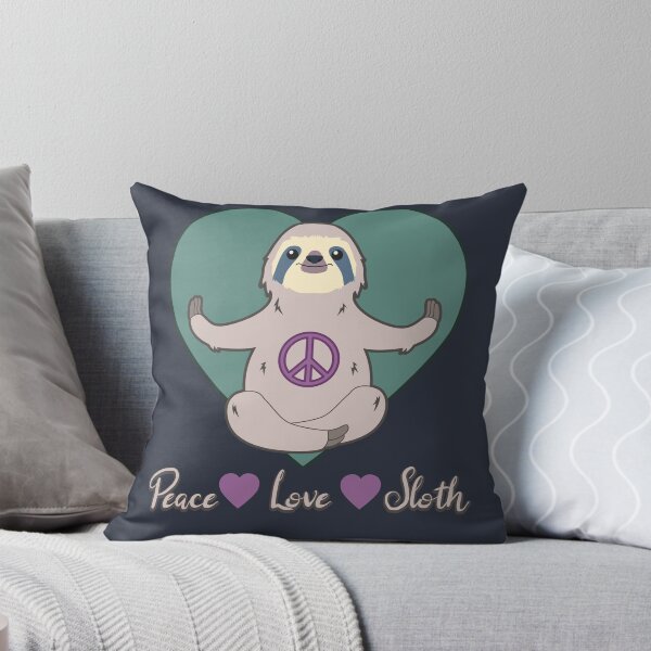 Item preview, Peace Love Sloth Blue Tone designed and sold by MindfulMeta.