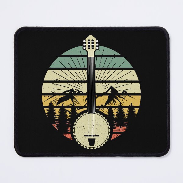 Item preview, Retro Banjo Mountains And Sun 80's Graphic Gift designed and sold by haselshirt.