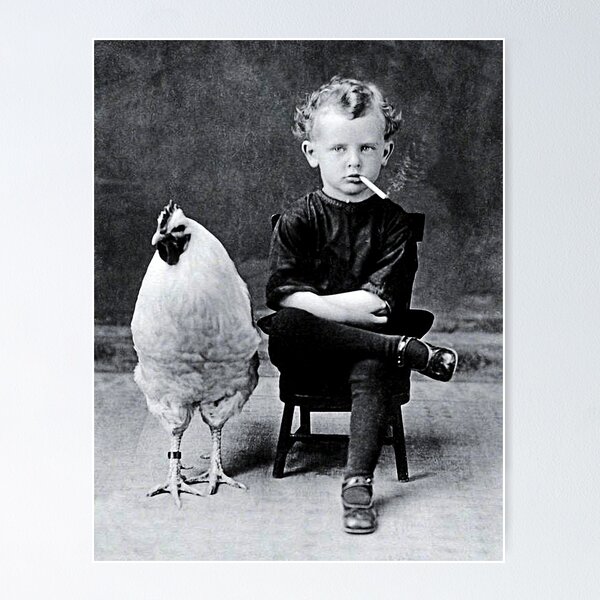Item preview, smoking boy with chicken poster designed and sold by TeeARTHY.