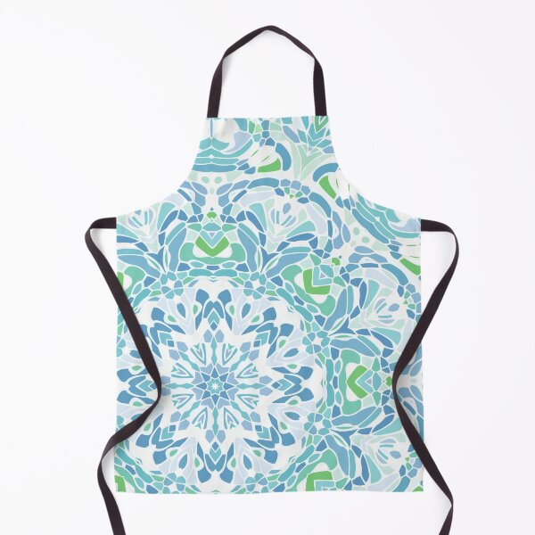 Item preview, Blue, Green and White Mandala designed and sold by Kelly Dietrich Mandala & Fractal Art.