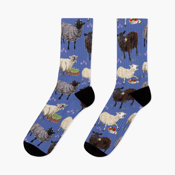 Item preview, Sheep pattern in peri blue designed and sold by EskTuulispaa.