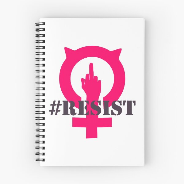 Item preview, RESIST - female symbol with pussycat hat and middle finger designed and sold by Indivisible.